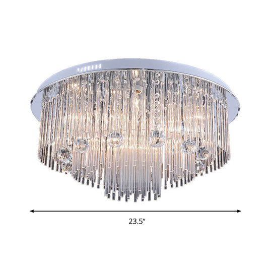 Modern Crystal Flush Mount Ceiling Light Fixture With Tiered Design And Multiple Head Options