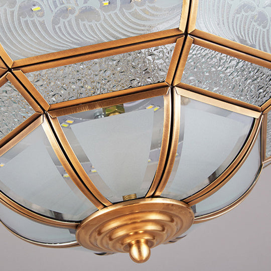 13’/21’ Led Bowl Ceiling Light: Colonial Brass Finish With Opal Glass Flush Fixture - Ideal For
