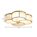 Brass 4-Light Flush Mount Fixture - Frosted Glass Ceiling Light For Living Room