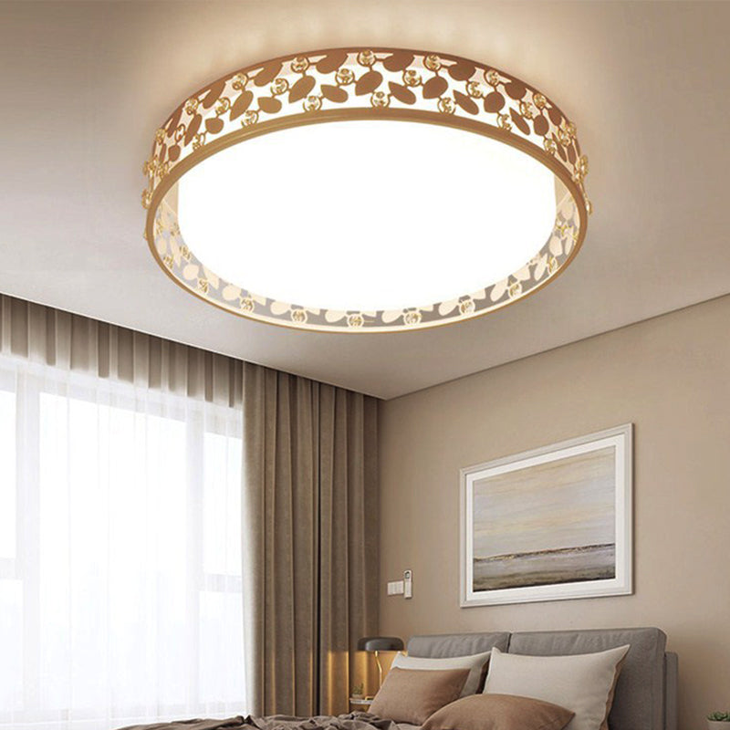 Modern Cylindrical Crystal Led Ceiling Light With Remote Dimming And Color Changing - Perfect For