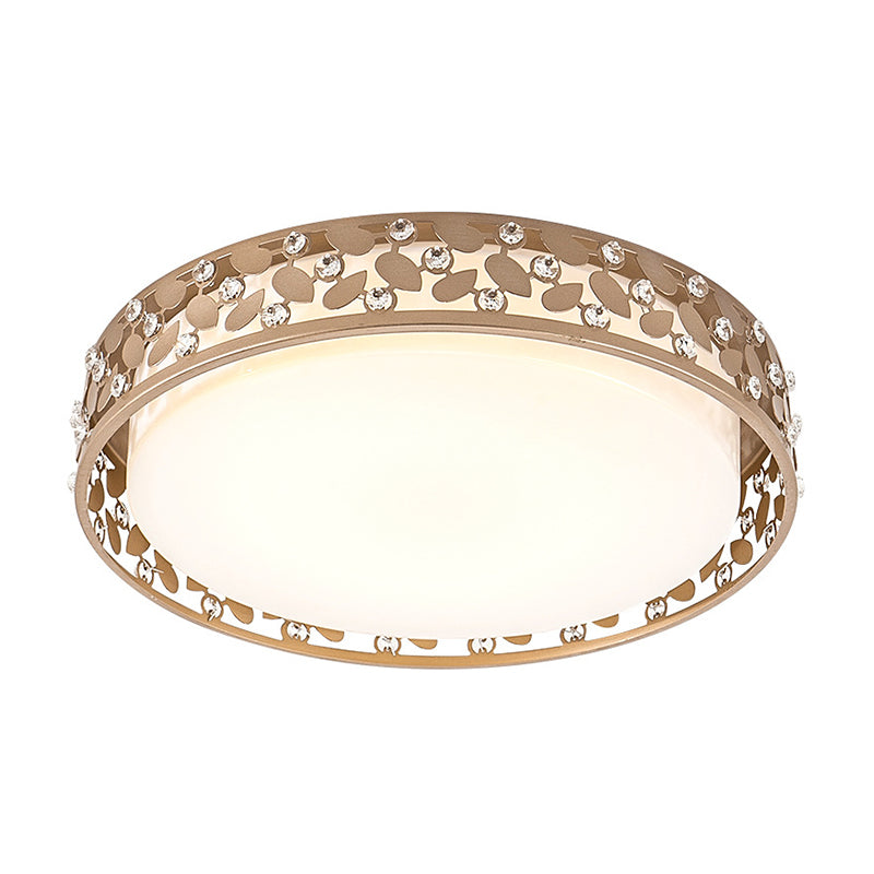 Modern Cylindrical Crystal Led Ceiling Light With Remote Dimming And Color Changing - Perfect For