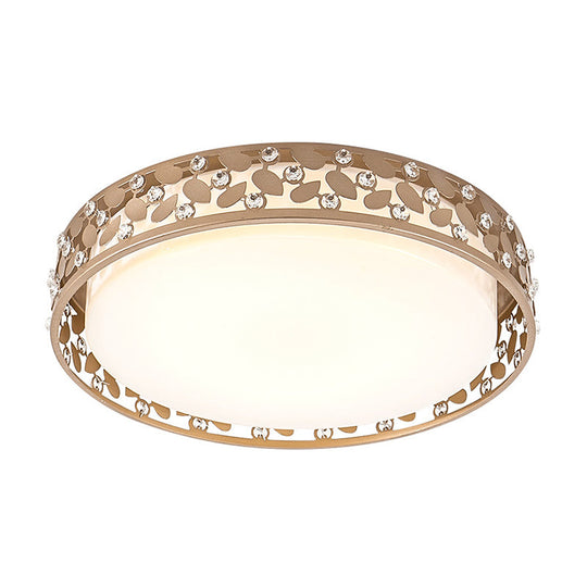 Modern Cylindrical Crystal Led Ceiling Light With Remote Dimming And Color Changing - Perfect For