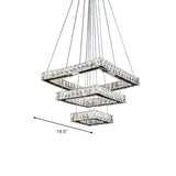 Minimalist Crystal Led Black Square Ceiling Chandelier Pendant Light Fixture