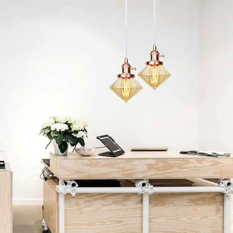 Height Adjustable Industrial Hanging Pendant Light - 1-Light Indoor Black/Bronze/Brass Finish With