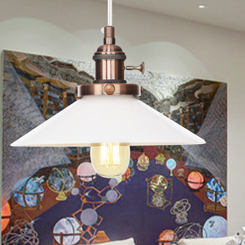 Vintage Style Hanging Pendant Lamp - Height Adjustable Conic Restaurant Lighting Copper