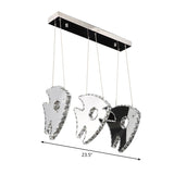 Modern Chrome Fish Pendant Light With Led Crystal And Warm/White Lighting