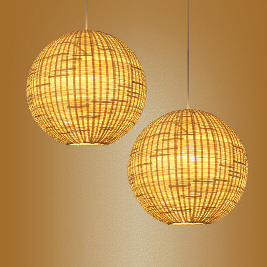 Sleek Bamboo Sphere Pendant Light Kit - 16’/19.5’ Wide