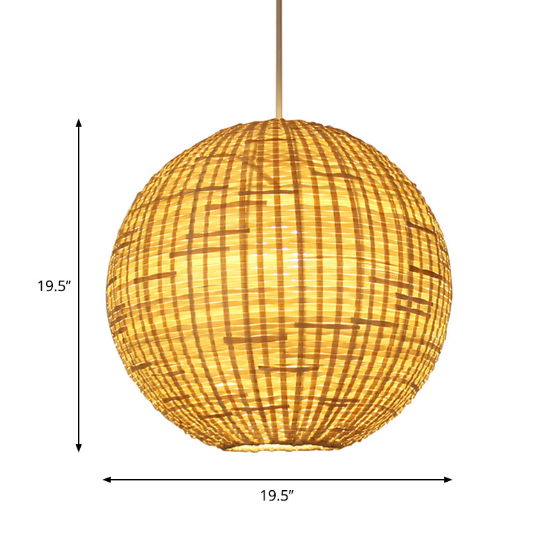 Sleek Bamboo Sphere Pendant Light Kit - 16’/19.5’ Wide