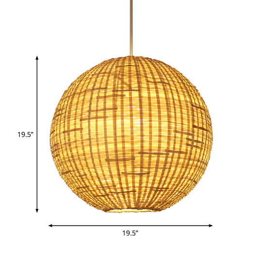 Sleek Bamboo Sphere Pendant Light Kit - 16’/19.5’ Wide