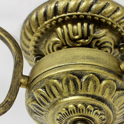 Stained Glass Vintage Ceiling Light - 3-Light Semi Flushmount In