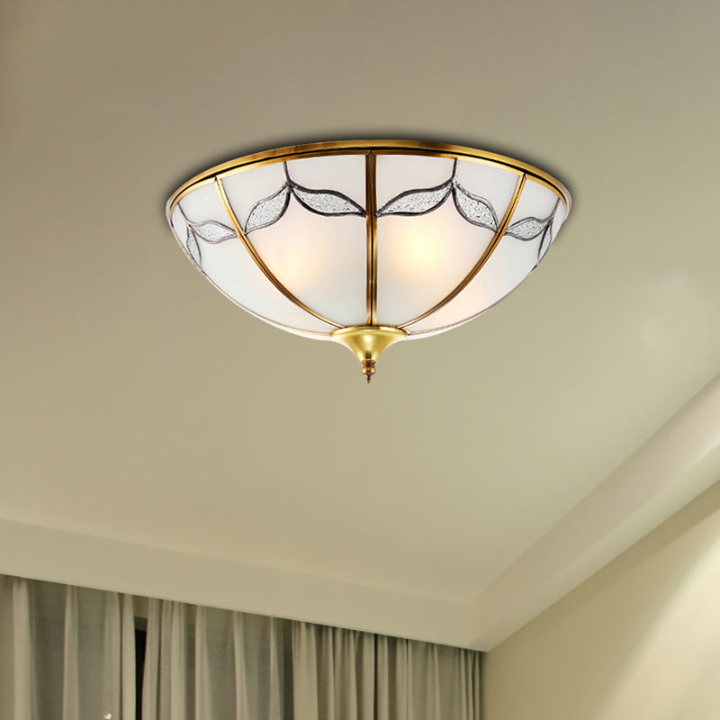 Frosted Glass Flush Ceiling Light With Traditional Design Available In 3 Sizes And Multiple Lights
