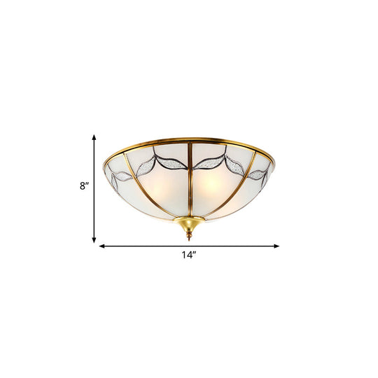 Frosted Glass Flush Ceiling Light With Traditional Design Available In 3 Sizes And Multiple Lights