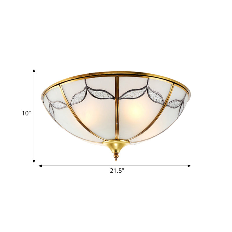 Frosted Glass Flush Ceiling Light With Traditional Design Available In 3 Sizes And Multiple Lights