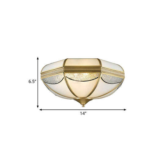 Modern Gold Flush Ceiling Light With Opal Glass And Multiple Sizes Ideal For Bedroom - 2/3/5 Lights