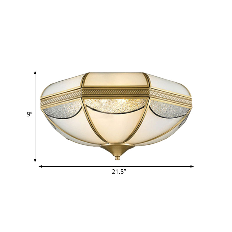 Modern Gold Flush Ceiling Light With Opal Glass And Multiple Sizes Ideal For Bedroom - 2/3/5 Lights