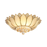 Traditional Gold Flush Mount Light With Scalloped Cream Glass Shades - 4/6 Lights 21.5/23.5 Wide