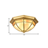 Traditional Brass Metal Dome Flush Mount Lamp - 3/4/6 Lights Ceiling Lighting For Living Room
