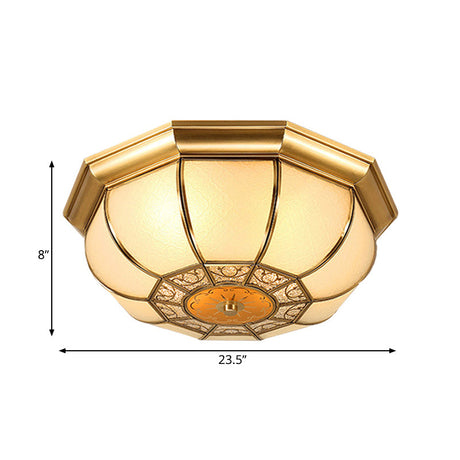 Retro Metal Brass Ceiling Mount Light Fixture - Oval Dining Room Flushmount 3/4/6 Heads