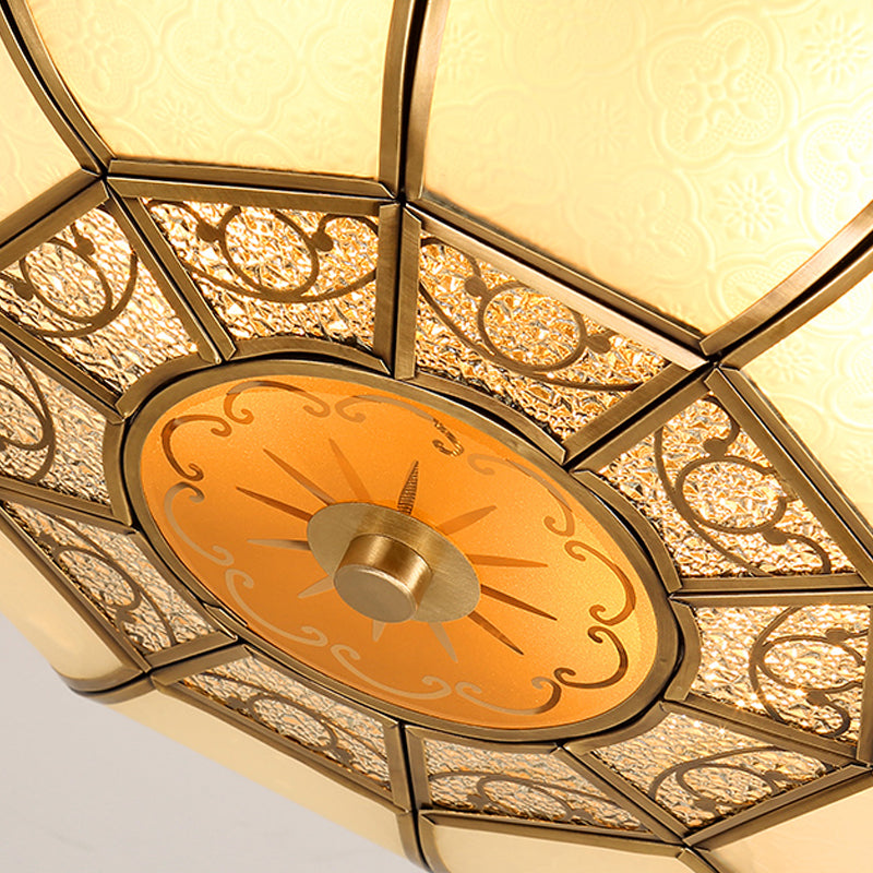 Retro Metal Brass Ceiling Mount Light Fixture - Oval Dining Room Flushmount 3/4/6 Heads 14/18/23.5