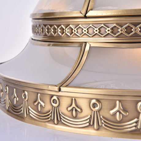 Traditional Brass Dome Flush Mount Light Fixture - 15/18 Width And 3/4 Lights For Living Room