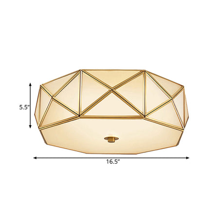 Minimalist Brass Octagon Flush Mount Ceiling Lamp - 3/4/6 Lights For Bedroom Sizes: 14/16.5/20.5 W