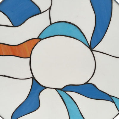 Stained Glass Flush Mount Ceiling Light In Modern Style - 16’/19.5’ White Drum Shade For Living Room