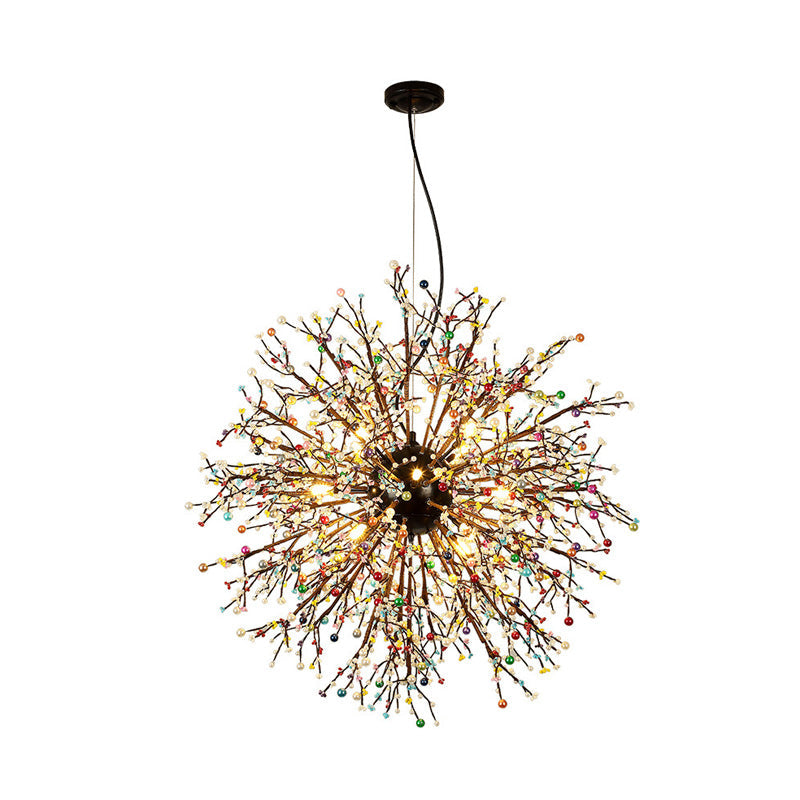 Modern Crystal Starburst Chandelier: 23.5’/31.5’ Wide 8/12 Lights White/Red And Green