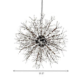 Modern Crystal Beaded Starburst Chandelier - 8/12 Lights White/Red & Green 23.5/31.5 Wide