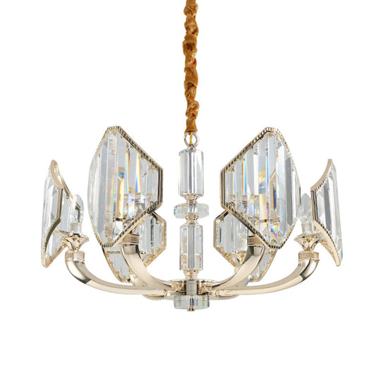Sputnik Crystal Chandelier Light: Elegant 6-Head Gold Pendant Ceiling Fixture
