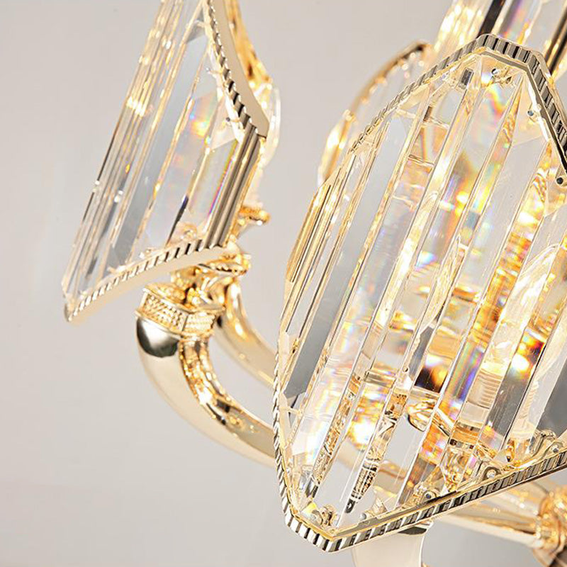 Sputnik Crystal Chandelier Light: Elegant 6-Head Gold Pendant Ceiling Fixture