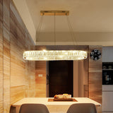 Modern Chrome Oval Hanging Led Chandelier Pendant Light - 27.5/35.5 Wide