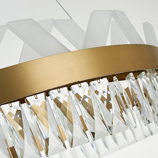 Led Circle Living Room Chandelier Pendant Light Fixture In Gold/Black