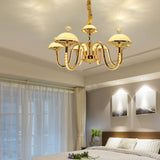 Modern K9 Crystal Pendant Chandelier With Frosted Glass Shade