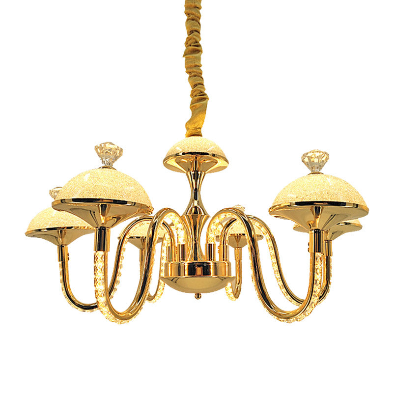 Modern K9 Crystal Pendant Chandelier With Frosted Glass Shade