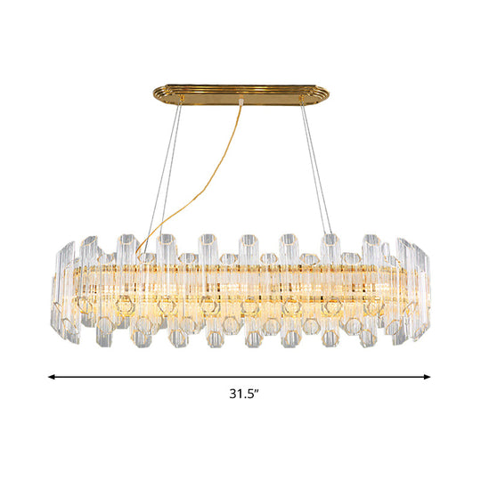 Modern Gold Crystal Led Chandelier - 10 Heads Pendant Light For Living Room
