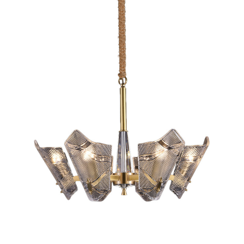 Modern Clear Crystal Chandelier - 6 Head Suspension Pendant For Kitchen