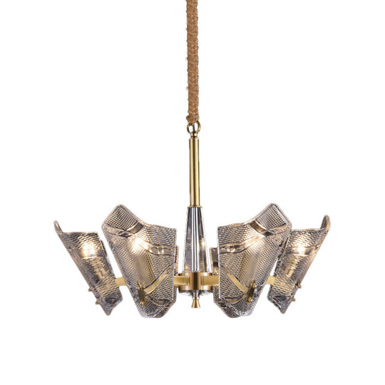Modern Clear Crystal Chandelier - 6 Head Suspension Pendant For Kitchen