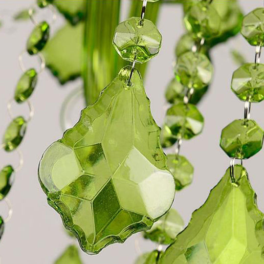 Modern Crystal Candle Chandelier - Green Pendant Lighting For Bedroom (6/18 Lights) 23’’/37.5’’ W