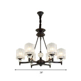 Contemporary Black Suspension Lighting - Crystal Rod Hanging Lamp Kit With Multiple Head Options And