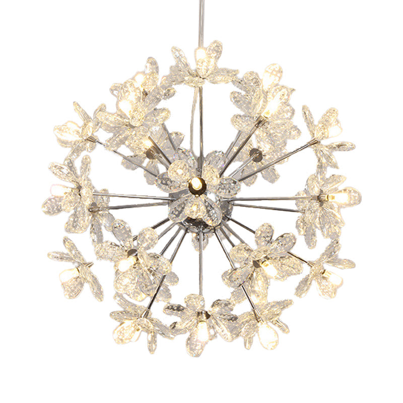 Contemporary Crystal Starburst Ceiling Light Fixture Chrome/Gold Chandelier Pendant