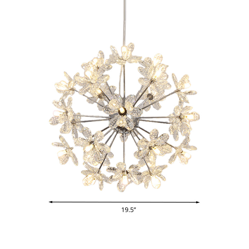 Contemporary Crystal Starburst Ceiling Light Fixture Chrome/Gold Chandelier Pendant