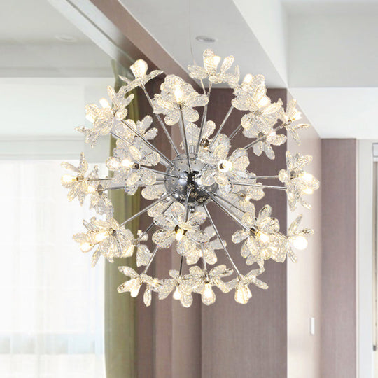 Contemporary Crystal Starburst Ceiling Light Fixture Chrome/Gold Chandelier Pendant Gold / 23