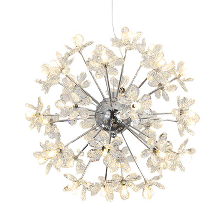 Contemporary Crystal Starburst Ceiling Light Fixture Chrome/Gold Chandelier Pendant