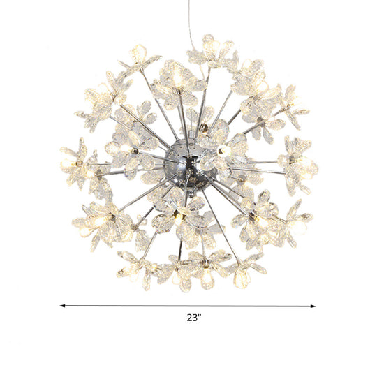 Contemporary Crystal Starburst Ceiling Light Fixture Chrome/Gold Chandelier Pendant