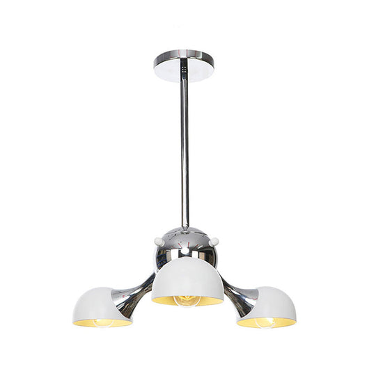 Industrial Dome Hanging Light Fixture - Metallic 3/4/5 Heads Chandelier Lamp For Living Room