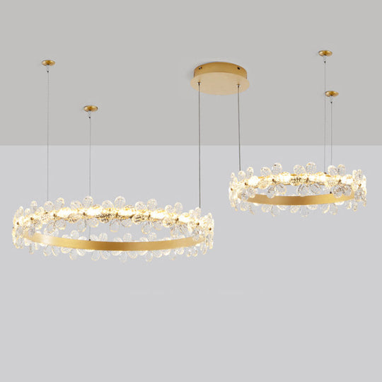 Gold Modernist Crystal Led Chandelier For Living Room Ceiling