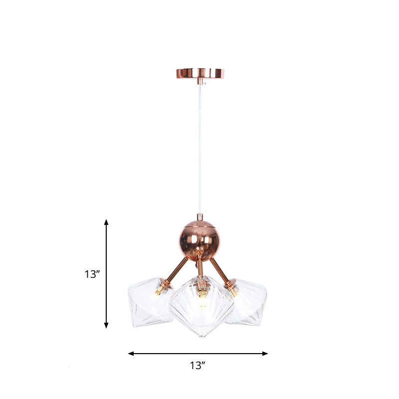 Farmhouse Style Diamond Chandelier: Amber/Clear Glass Multiple Light Options 13’/27.5’/34’ Wide