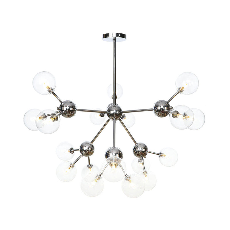 Industrial Style Hanging Chandelier Light - 13’/27.5’/34’ W Orbit Shade Amber/Clear/Smoke