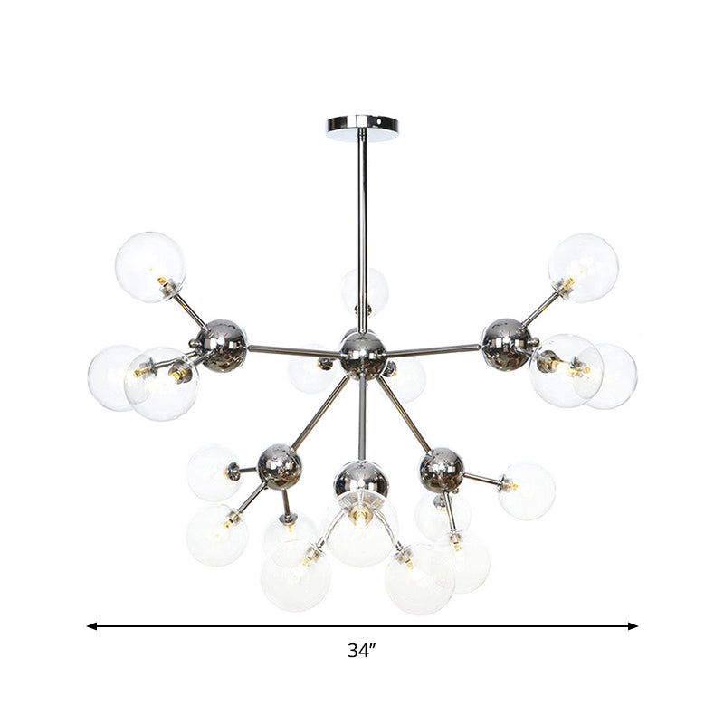 Industrial Style Hanging Chandelier Light - 13’/27.5’/34’ W Orbit Shade Amber/Clear/Smoke