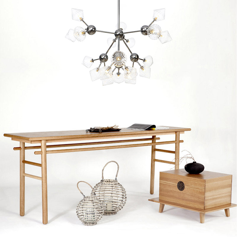 Industrial Stylish Glass Diamond Pendant Light Chandelier - 3/9/12 Bulbs Amber/Clear